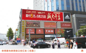太原市体育路与亲贤街口交汇处楼顶户外大牌广